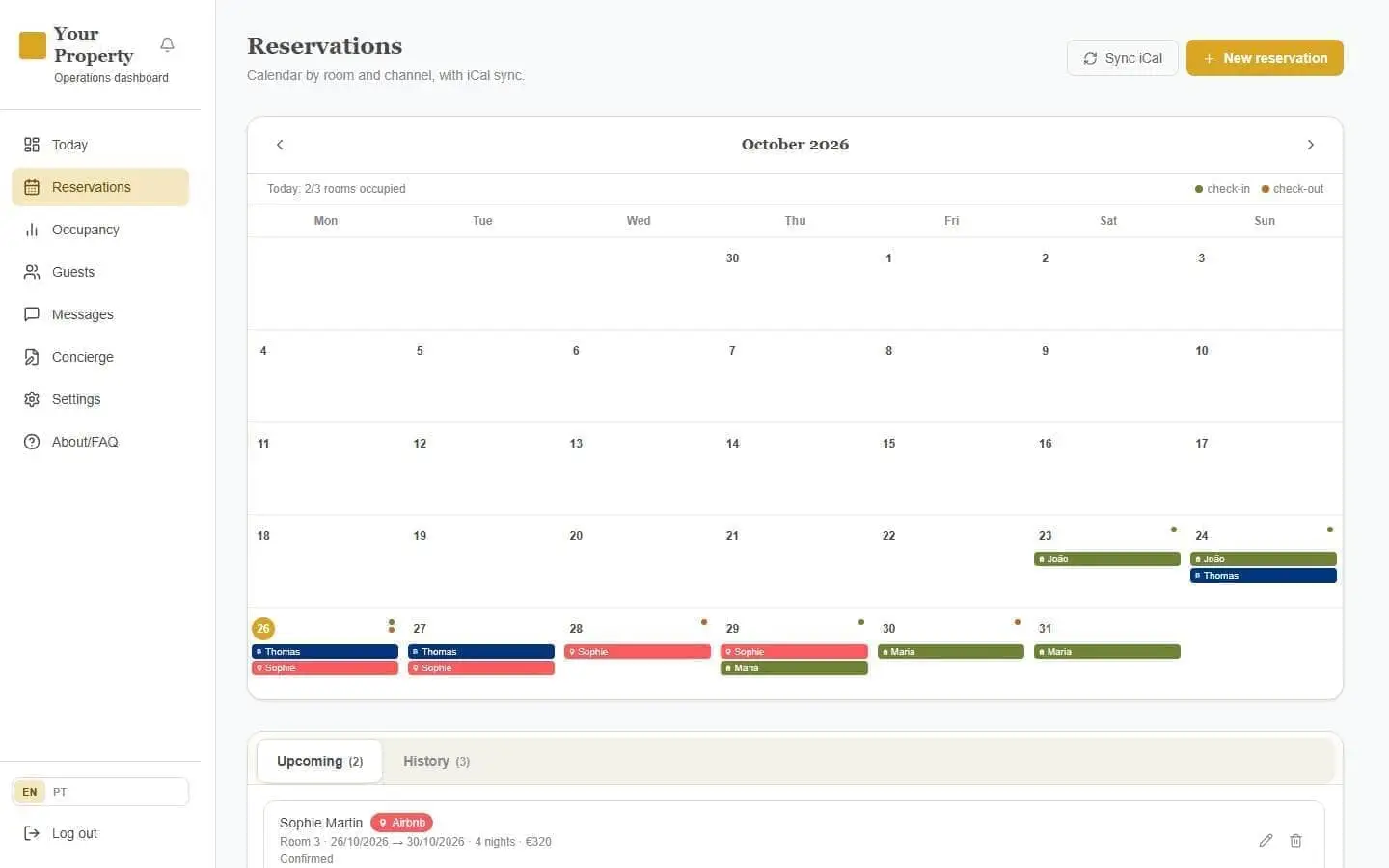 Hospitality Dashboard feature 2