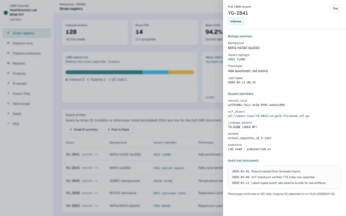 YeastGenomics LIMS feature 4